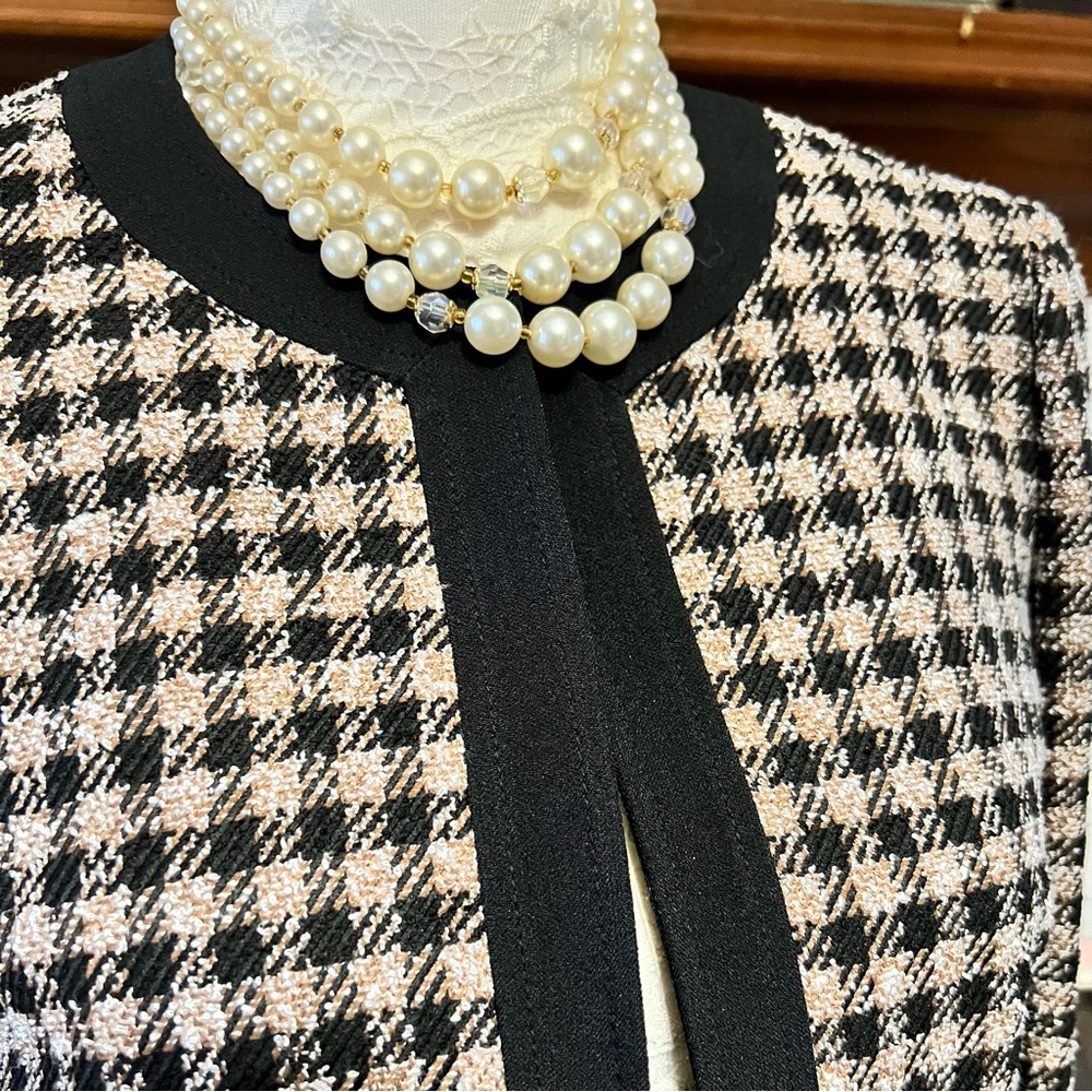 Kasper Brown and White Checkered Blazer NWT Women’s Size 4 - Picture 3 of 11